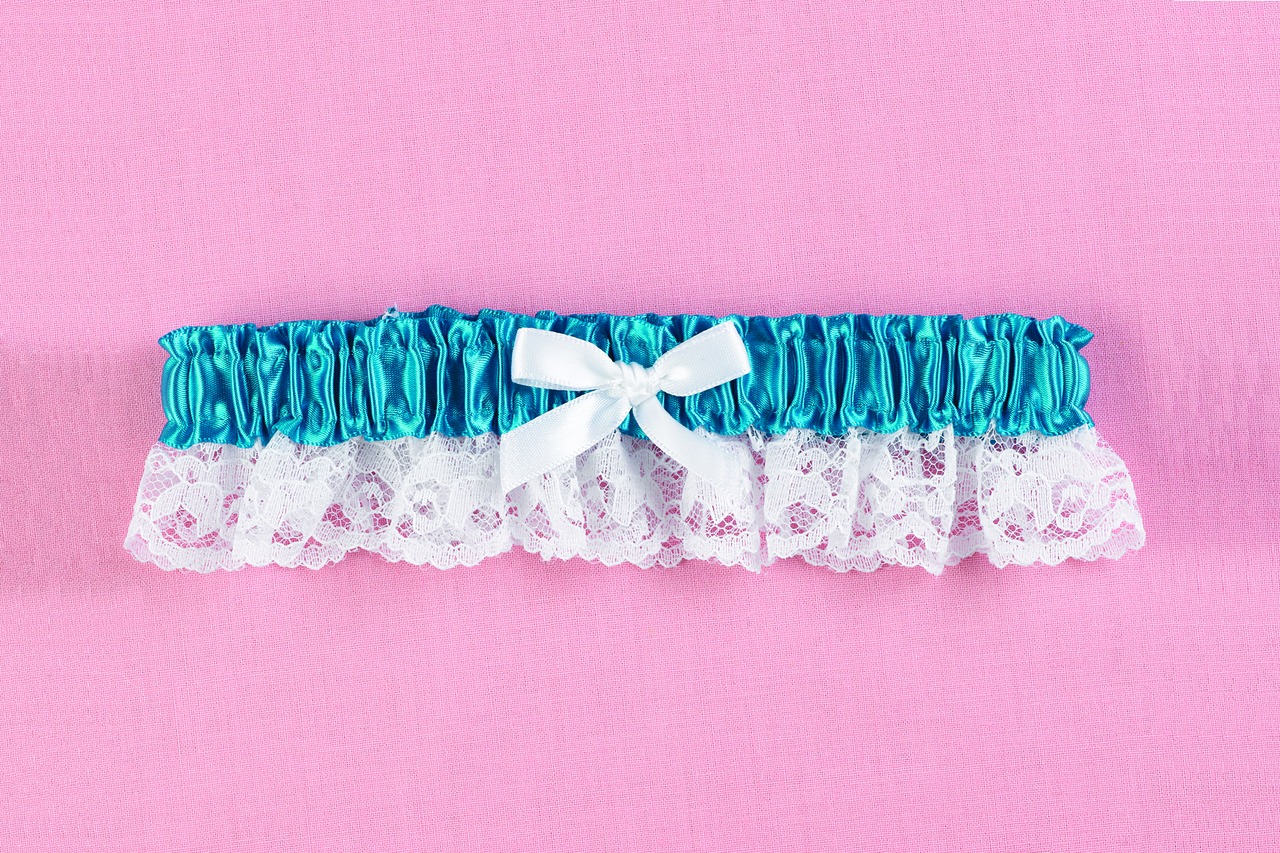 Sapphire Ribbon & Lace Garter