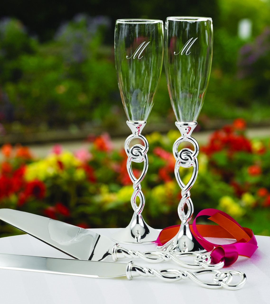 Personalized Love Knot Flutes