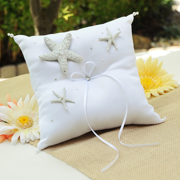 White Beach Ring Pillow