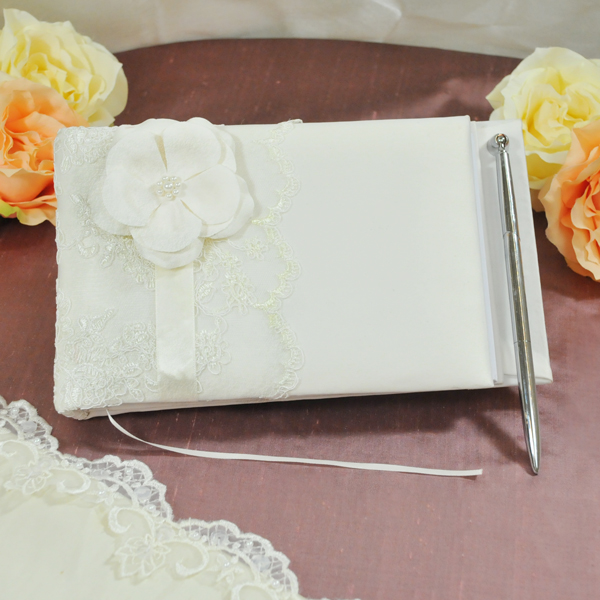 Vintage Lace Guest Book & Pen Set