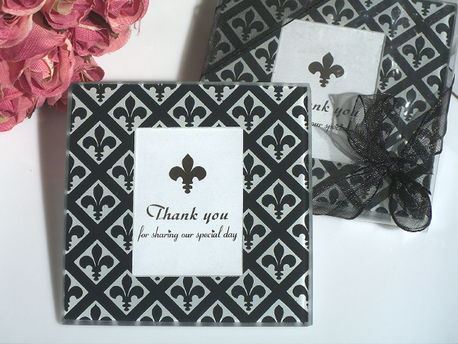 Classic Fleur de lis photo coaster