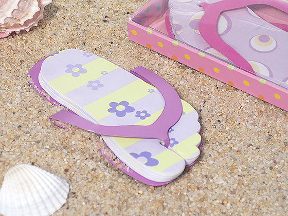 Flip Flop Shaped Note Pad Lavender Color