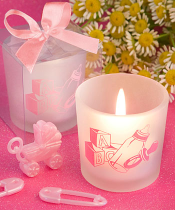 <em>Favor  Saver Collection</em> baby girl themed candle favors