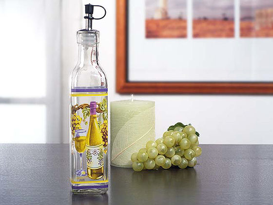 Europa Collection Medium Oil Bottle With White Wine Design