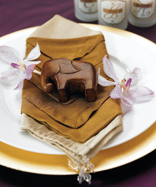 Miniature "Good Luck" Wooden Elephants