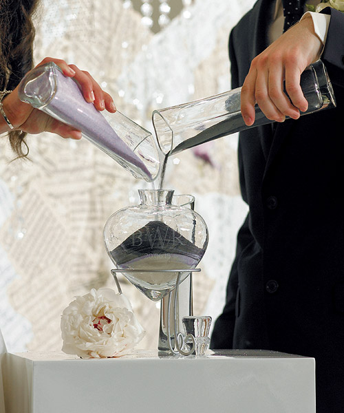 Personalized Heart Shaped Sand Ceremony Vase Set