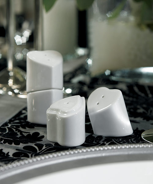 "Heart to Heart" Interlocking Salt & Pepper Shakers