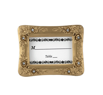 Gold resin placecard frame with stones