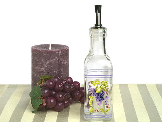 Europa Collection Small Oil Bottle With Grapes Design