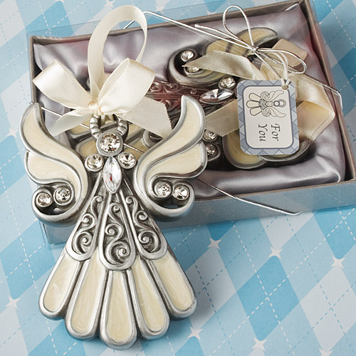 Shimmering angel ornaments