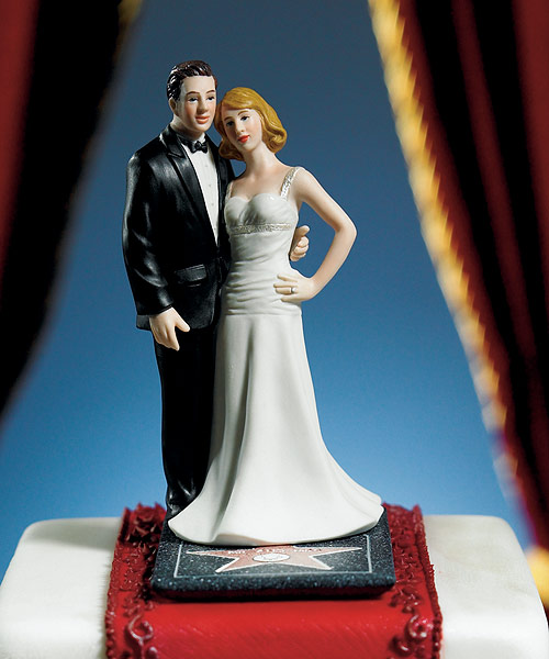 Hollywood Glamour Couple "Stars for a Day" Figurine Cake Topper
