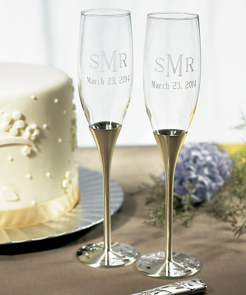 Venice Silver Toasting Flutes