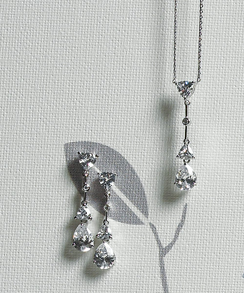 Cubic Zirconia Pear Drop Jewelry - Earrings