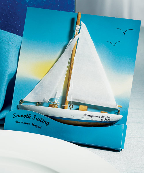 "Smooth Sailing" Sailboat Magnet Gift Favor