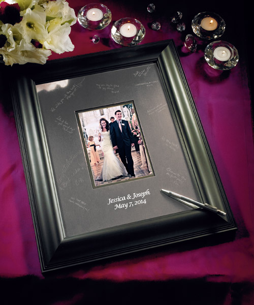 Personalized Black Framed Inscribable Signature Keepsake Mat Kit