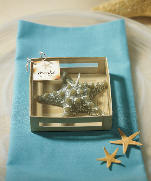 Miniature Starfish Candle in Gift Packaging Favor