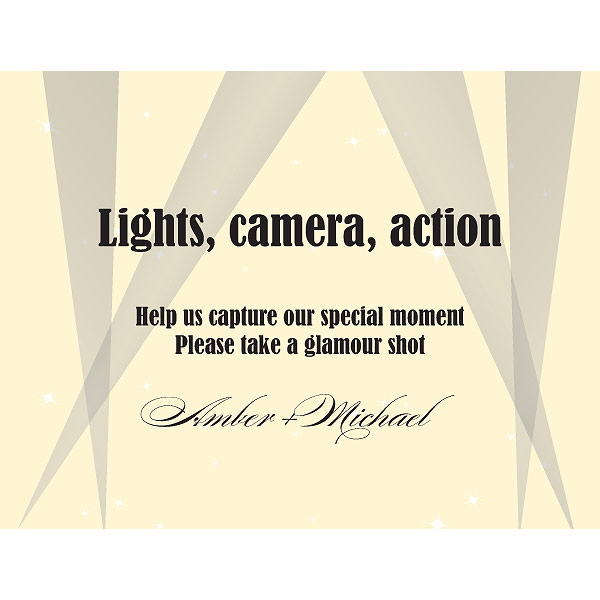 Hollywood Camera Table Sign