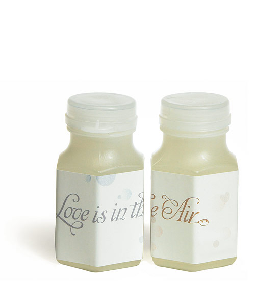 "Love is in the Air" Bubble Stickers with Peel-off Back - Bronze with Pink Print