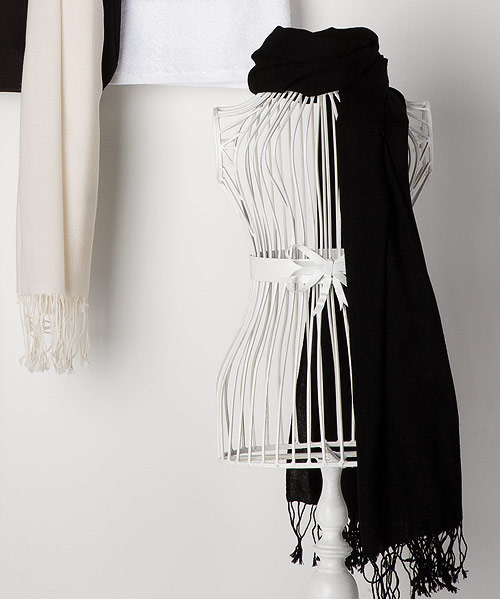 100% Pashmina Scarf - Midnight Black