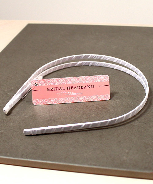 White Satin Wrapped Headband - Single