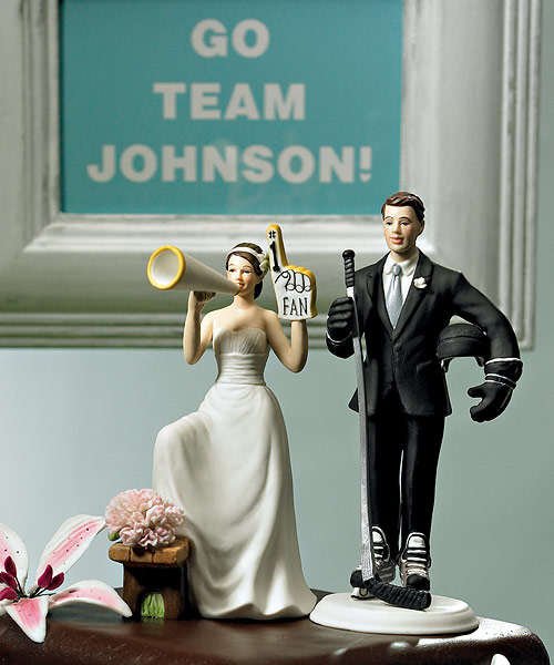 #1 Fan Cheering Bride Figurine Cake Topper