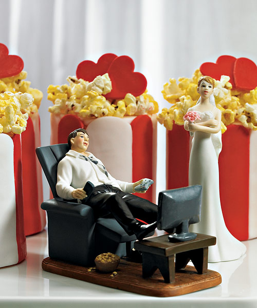 "Couch Potato" Groom Figurine Cake Topper