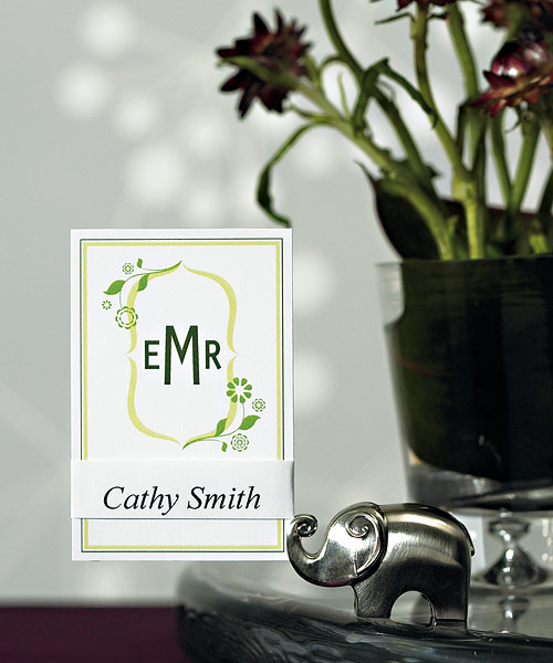 Lucky Elephant Card Holders with Brushed Silver Finish