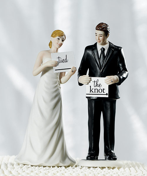 Read My Sign - Bride and Groom Figurines - Bride Figurine Cake Topper