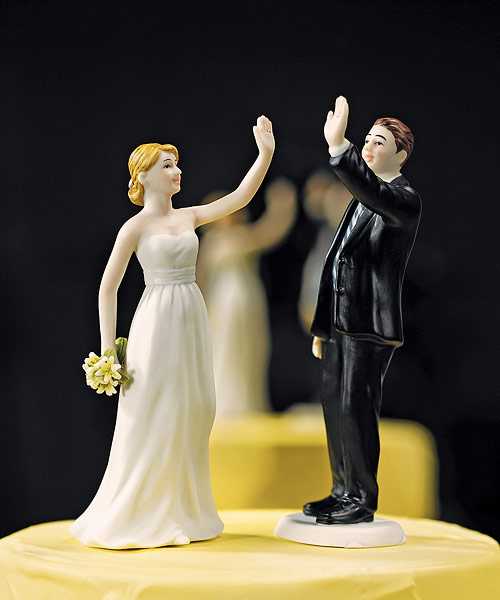 High Five Bride Figurine Cake Topper