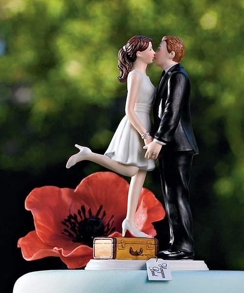 "A Kiss and We're Off!" Figurine Cake Topper