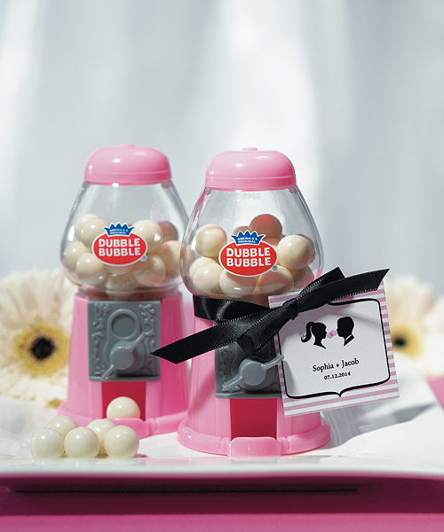 Mini Classic Pink Gumball Machine with Gumballs
