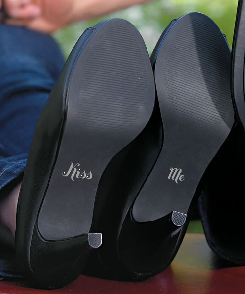 Kiss Me Shoe Talk Stick on Decals for Shoes