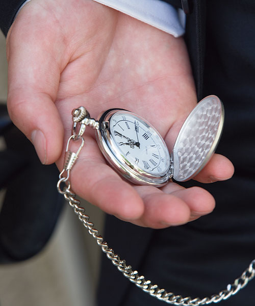 Brushed Silver Pocket Watch