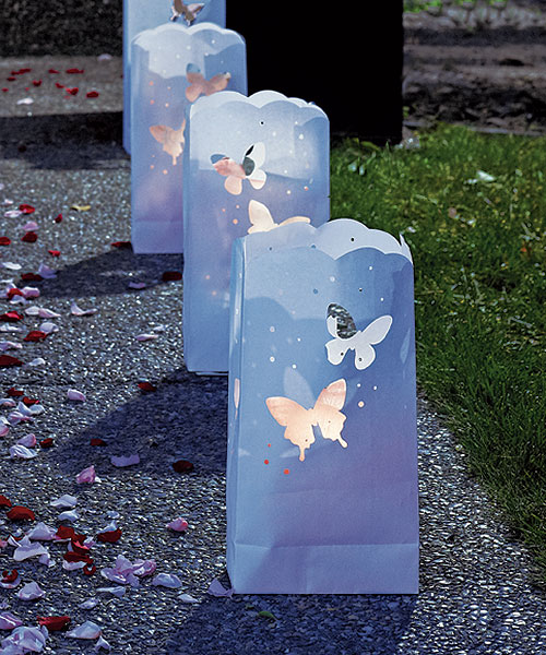 "Light The Way" Luminary Bags with Die-Cut Butterfly Pattern