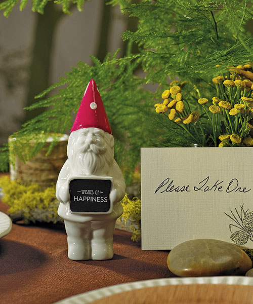 Miniature Gnome with Fuchsia Polka Dot Hat
