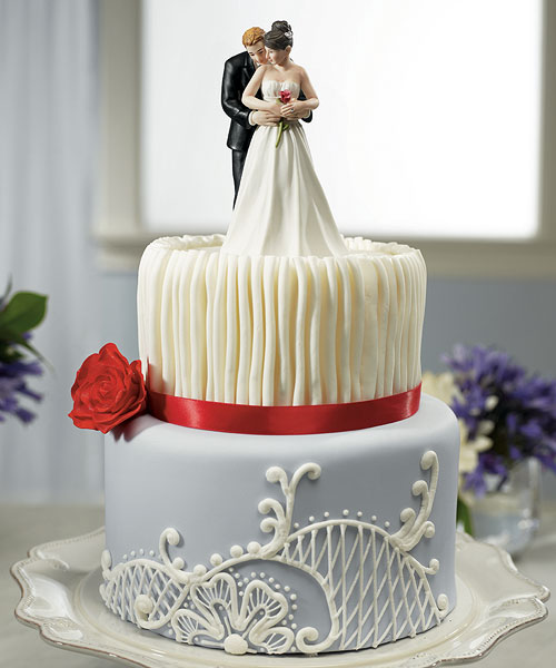 "Yes to the Rose" Bride and Groom Couple Figurine Cake Topper