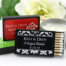 Silhouette Collection Personalized Matchboxes - Black Box (Set of 50)