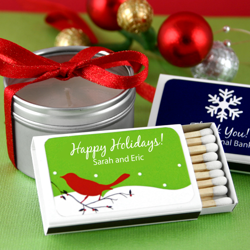 Personalized Holiday Matchboxes - Set of 50 (White Box)