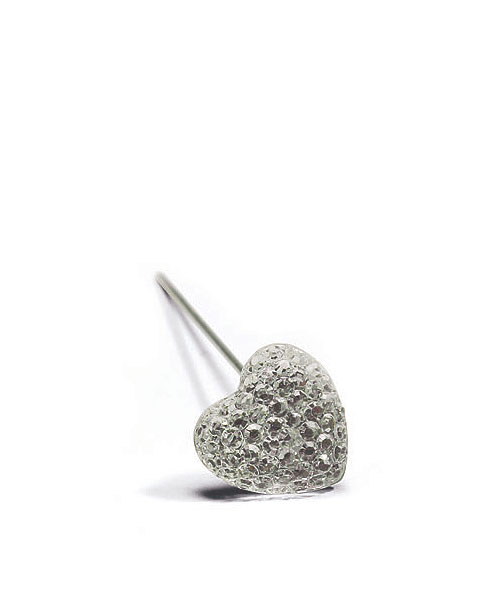 Clear Sparkle Heart on 6 cm Needle