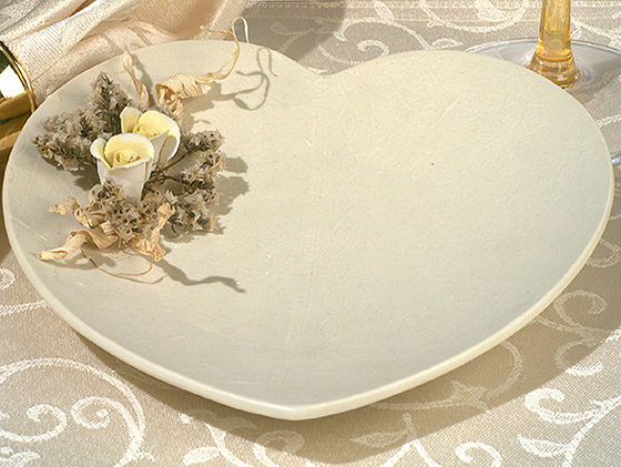Europa Collection  Heart Shaped Porcelain Candy Dish With Yellow Porcelain Roses