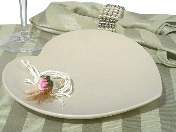 Europa Collection  Heart Shaped Porcelain Candy Dish With Pink Porcelain Rose
