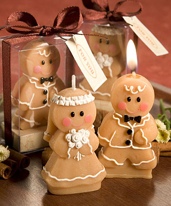 Adorable Gingerbread Bride & Groom Candle Favors