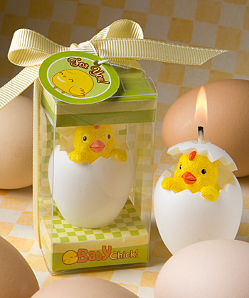 <em>Baby's Big Day Collection</em> hatching chick candles