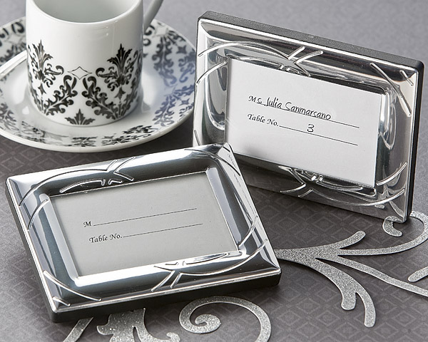 "Double Ring Romance" Mini Photo Frame / Place Card Holder