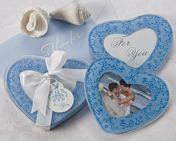"True in Blue" Heart Glass Photo Coasters (Set of 2)