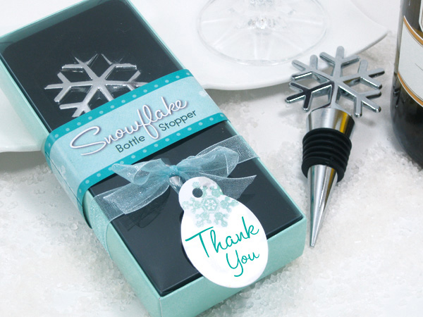 Snowflake Bottle Stopper in Seasonal Gift Box