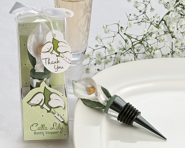 "Pure Elegance" Calla Lily Bottle Stopper in Designer Floral Gift Box