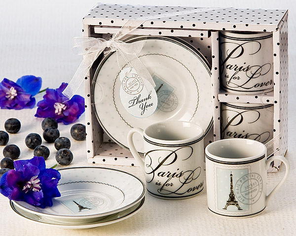 "Paris is for Lovers" Espresso Cup Favor Set