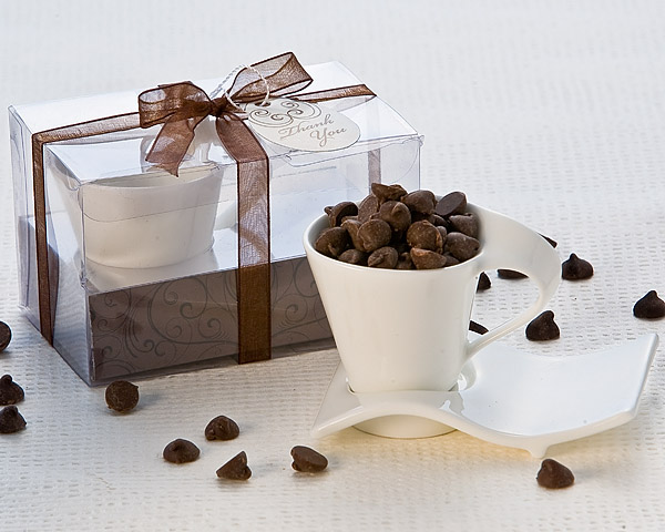 "Swish" Cup and Biscotti Plate Favor (Uno)