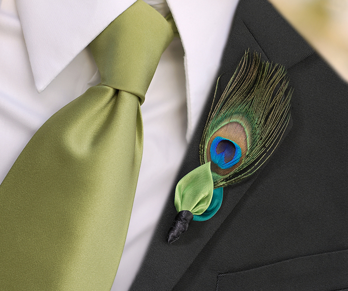 Peacock Boutonniere